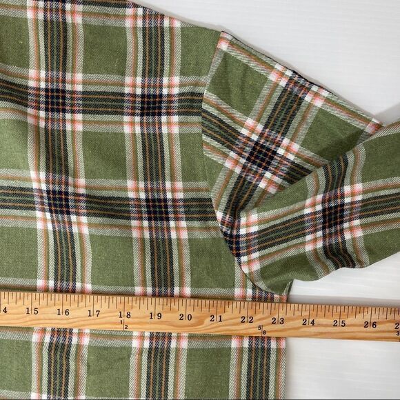 Shein DAZY Shirt Green Tartan Flannel Pocket Women's Small Plaid - Picture 7 of 8